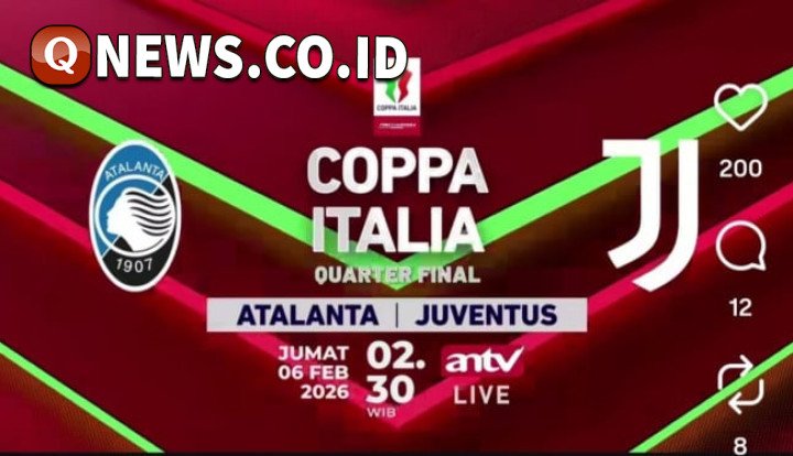 Live Streaming ANTV: Atalanta vs Juventus Perempat Final Coppa Italia 2025/26